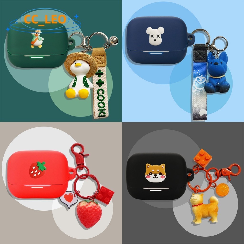 For Anker Soundcore K20i Case Cartoon Dinosaur Keychain Pendant Anker Soundcore K20i Silicone Soft C