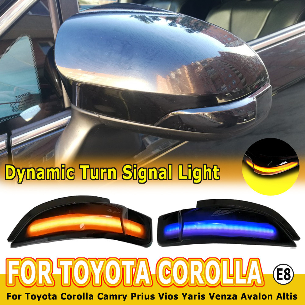 ในสต็อกกระจกมองหลังกระพริบโคมไฟไฟเลี้ยวสําหรับ Toyota Corolla Camry Prius Vios Yaris Venza Avalon Al