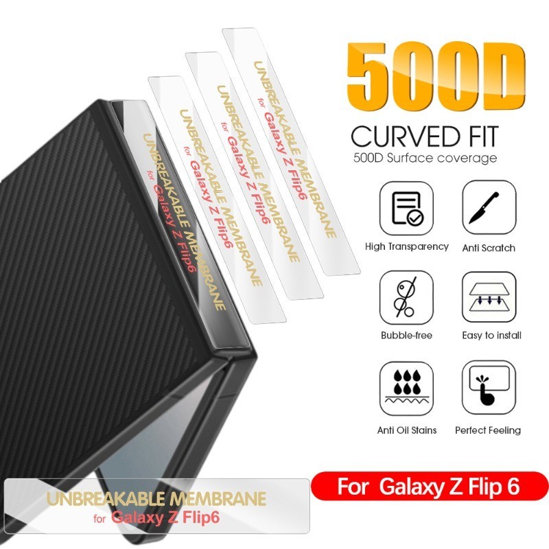6sheeps กลางบานพับ Protector HD Clear Hydrogel ฟิล์มสําหรับ Samsung Galaxy Z พับ 6/Flip 6 Anti-Scratch ป้องกัน Border สติกเกอร์
