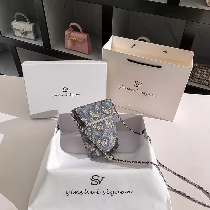 ฤดูร้อน Retro CHAIN กระเป๋าโทรศัพท์ผู้หญิง Crossbody 2024ใหม่ขนาดเล็ก Crossbody กระเป๋าเนื้อประณีต Super Popular Mini Bag