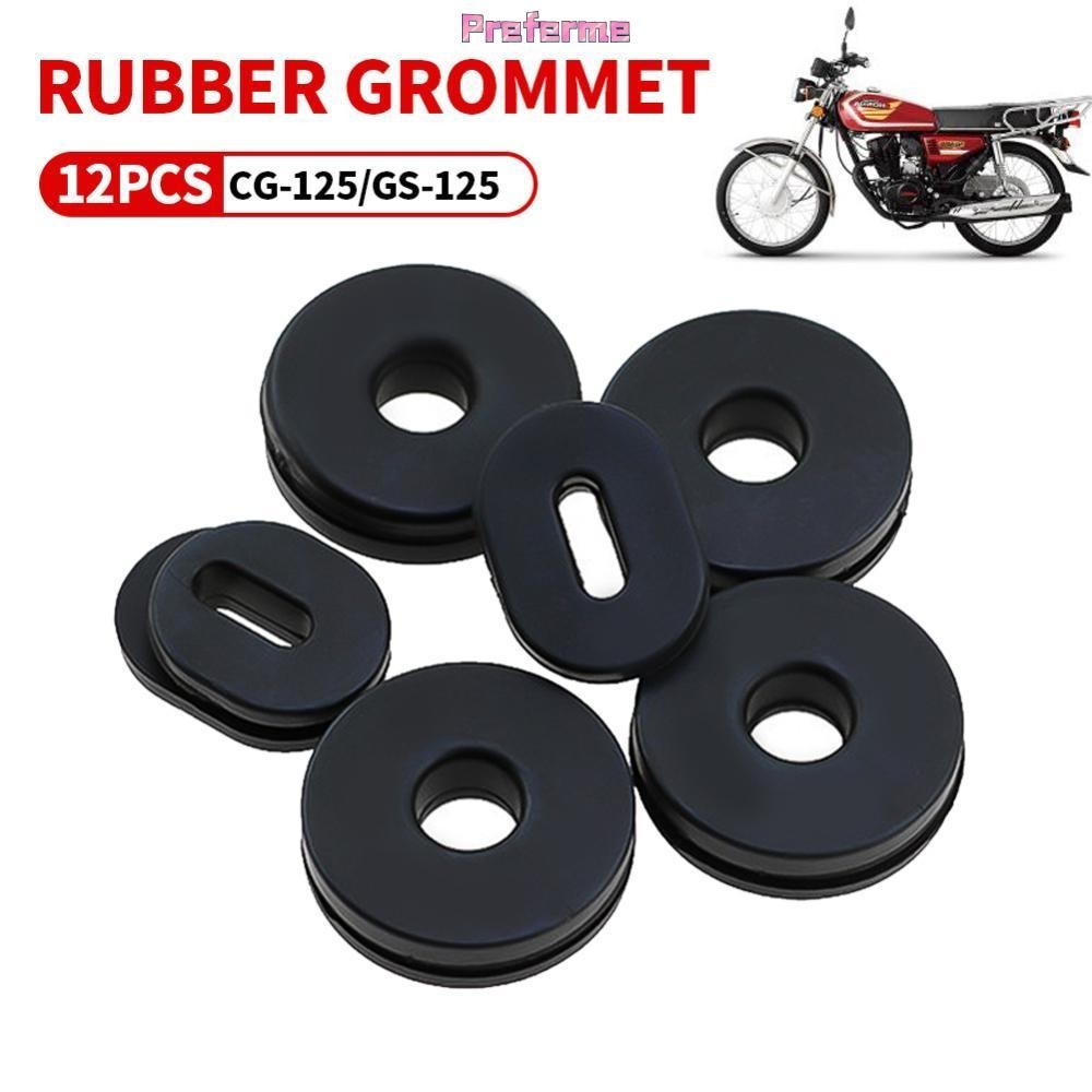 Preferme 12 ชิ้นยางรถจักรยานยนต์ด้านข้าง Grommets Pads Fairing Bolts Goldwing สําหรับ Honda CG125 CB