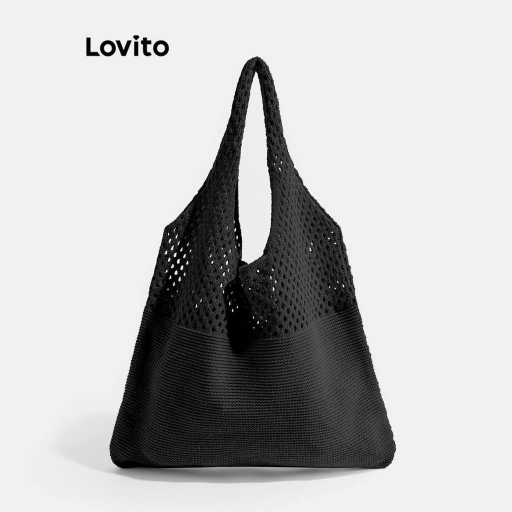Lovito กระเป๋าโท้ทความจุขนาดใหญ่แบบสบาย ๆ สำหรับผู้หญิง LFA41520