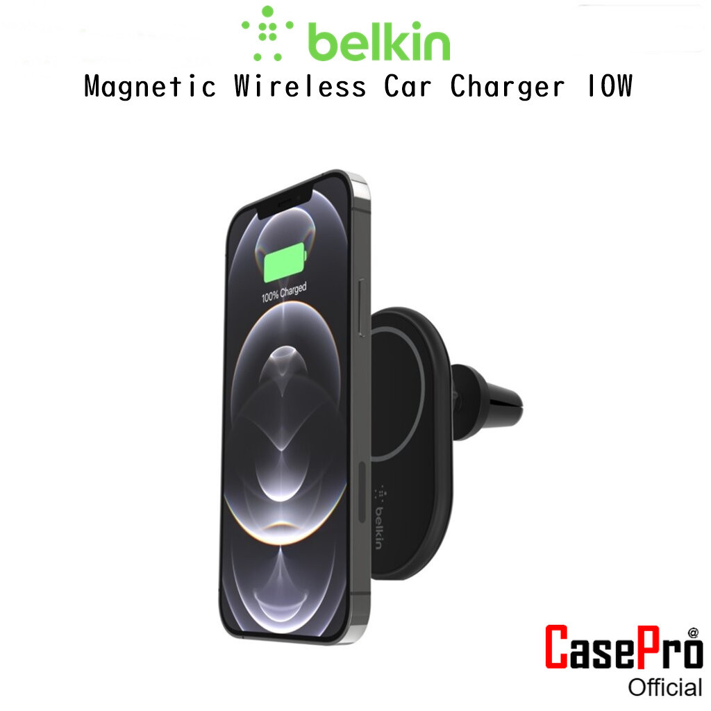 Belkin Magnetic Wireless Car Charger 10W แท่นชาร์จเร็วไร้สายแบบแม่เหล็กเกรดพรีเมี่ยม สำหรับ iPhone series(ของแท้100%)