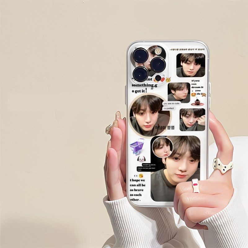 เกาหลีเกาหลี BTS สมาชิก Tian Jungkook รุ่น Pictorial น่ารัก Niche เคสโทรศัพท์เหมาะสําหรับ Apple iPhone15/14/13/12/11 Promax 6/7/8 Plus XS/XR
