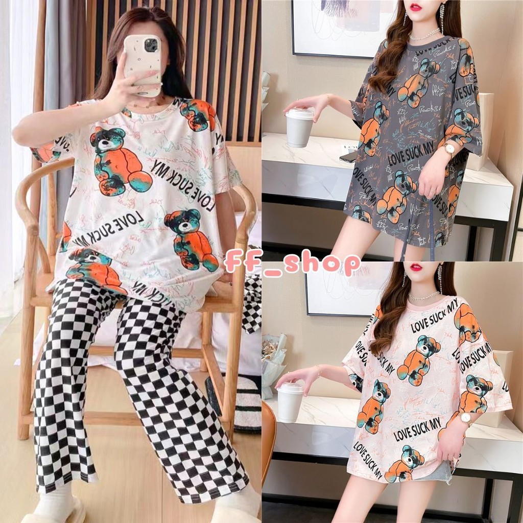 🛒FF.shop🛒เสื้อ OVERSIZE ลายหมี ผ้านิ่มใส่สบาย พร้อมส่งในไทย #KB10