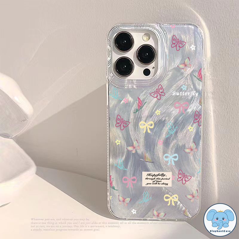 กล่องกำไลข้อมือจับผีเสื้อสีสันสดใสน่ารักใช้ได้กับ IPhone 11 XR 15 7Plus 8Plus 13 12 14 Pro Max 15 14 X XS Max SE 2020