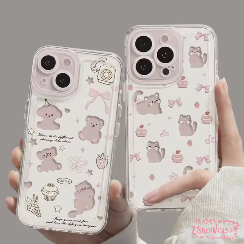 แมวการ์ตูนหวานแมวนุ่ม เคสOppo A17 A76 A15 A38 A54 A16  A57 A7 A53 A58 A74 A16K A9 A31 A3s A1K A54 A5