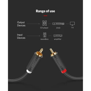 UGREEN รุ่น AV104 2 RCA to 2 RCA สายสัญญาณเสียง Stereo Audio Cable สายยาว 1-2 เมตร