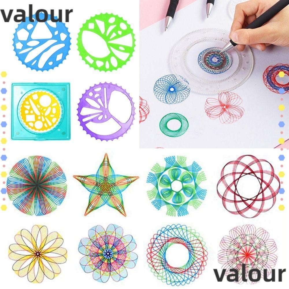 Valour 5/12/22PCS Spirograph, พลาสติก Interlocking Gears ล้อวาดชุดของเล่น, Professional พิเศษรูปเครื่องเขียนวาดไม้บรรทัดนักเรียน