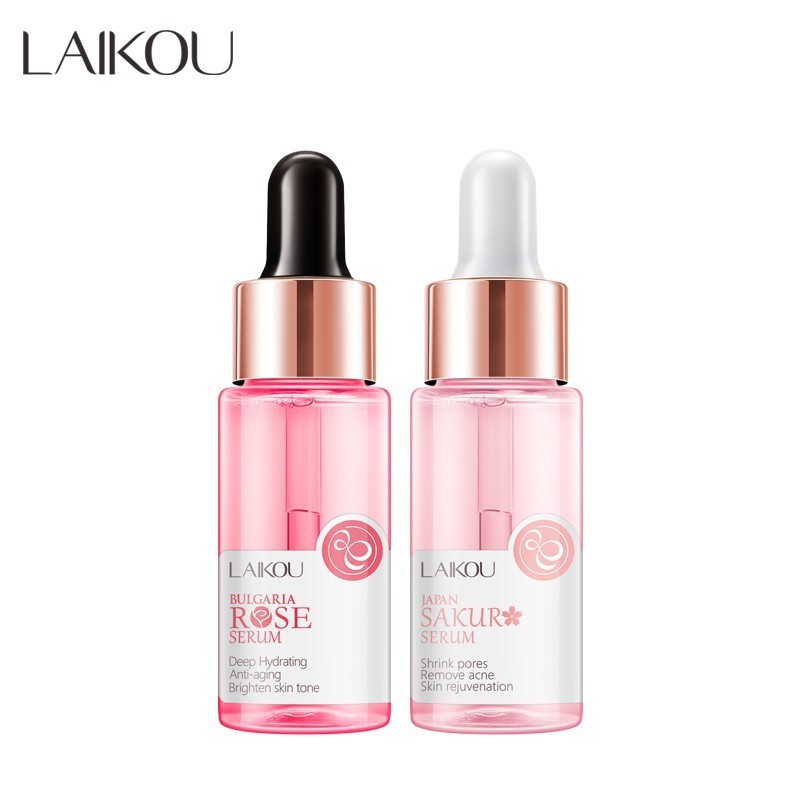 Laikou Sakura Serum Rose Essence ลดจุดด ่ างดําไวท ์ เทนนิ ่ ง Skin Care 2 ชิ ้ น