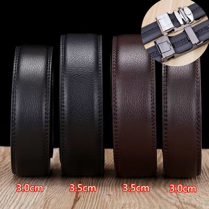 เข็มขัดหนังแท้กว้าง 3.0–3.5 ซม. หัวเข็มขัดอัตโนมัติ Body Cowskin ไม่มีหัวเข็มขัด