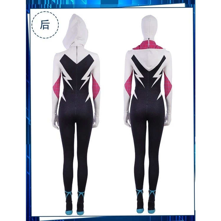 Gwen หญิง Spider-Man cos Spider-Man คู่ขนานจักรวาล jumpsuit คอสเพลย์เครื่องแต่งกายเสื้อผ้าเทศกาลหญิงคอสเพลย์ชุด thumbnail 10