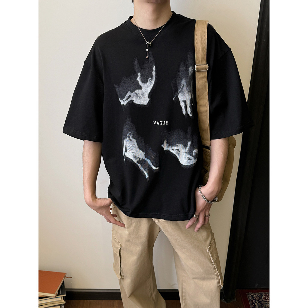 Beeyanbuy เสื้อยืด Unisex, เสื้อยืดแขนสั้นพิมพ์ลายวินเทจบุคคล #A023