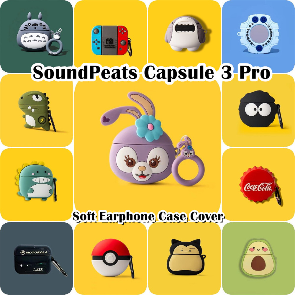 In Stockfor SoundPeats Capsule 3 Pro Case น่ารักการ์ตูนซิลิโคนอ่อนนุ่มหูฟังกรณีปลอก NO.1
