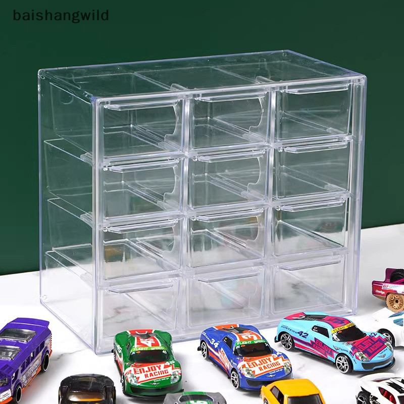 Bwth 1:64 Scaleรถกล่องเก็บจอแสดงผลใสชั้นวางของเล่นรถกันฝุ่นคอนเทนเนอร์ตู้Rackสําหรับของเล่นคอลเลกชันJelly