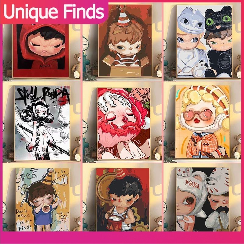 💥 hot sale 💯 Pop Mart ภาพวาดสีน้ำมันดิจิตอล DiY จิตรกรรม กราฟฟิตี้ oil painting oils ภาพวาดตกแต่ง วาดภาพด้วยมือ