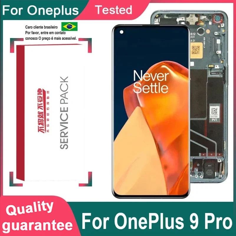 Original 6.7 AMOLED สําหรับ OnePlus 9 Pro หน้าจอ LCD Touch Panel Digitizer สําหรับ OnePlus 9 Pro LE2