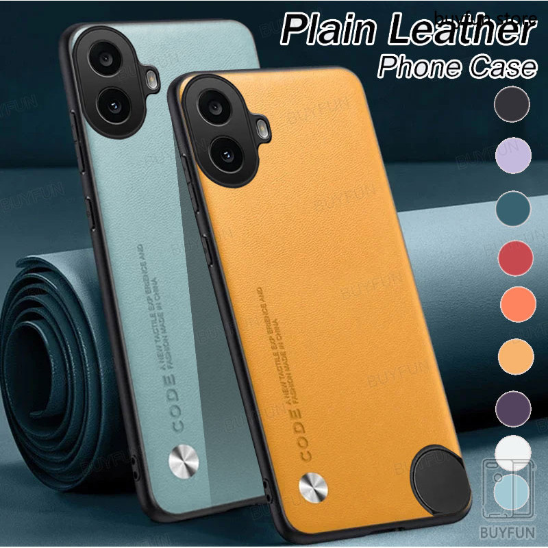 YDCG Luxury Plain Skin Leather Case Shockproof Protect Back Cover For Nothing CMF Phone 1 PhoneOne P