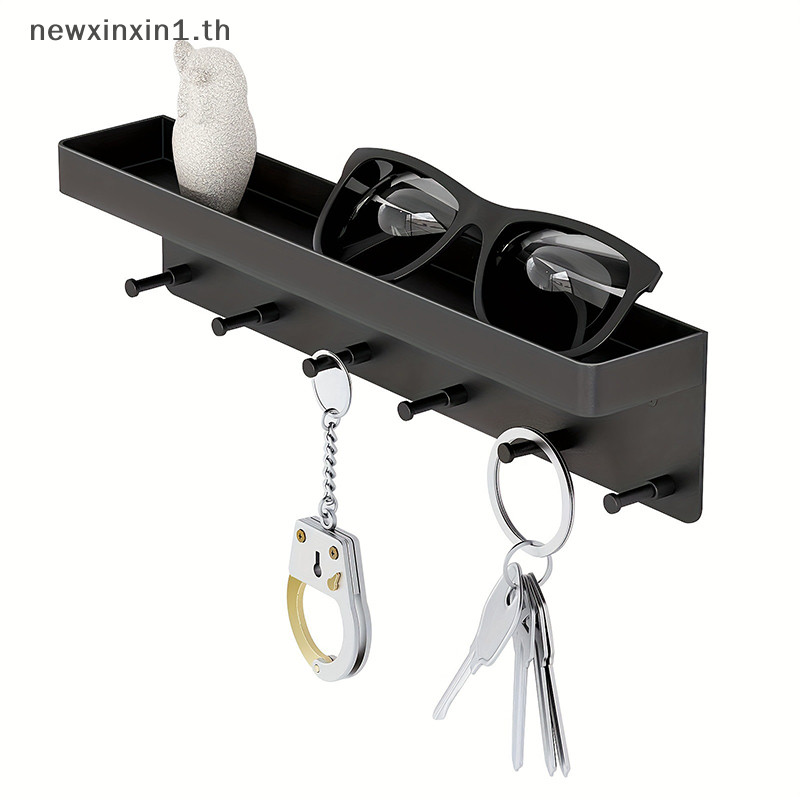 *NT * ผู้ถือกุญแจสําหรับ Wall Decor Mail ชั้นวางบนโต๊ะอาหารแขวนติดผนัง 6 ตะขอชั้นเก็บสําหรับห้องครัวห้องน้ํา { T}