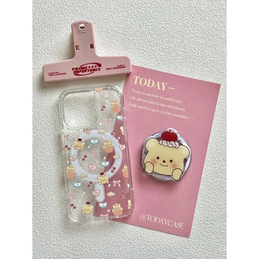 Butter Bear Magnetic Case with Holder เคสใส่เคสแม่เหล็กสำหรับ Samsung galaxys24ultras22 S21น่ารัก s23plus
