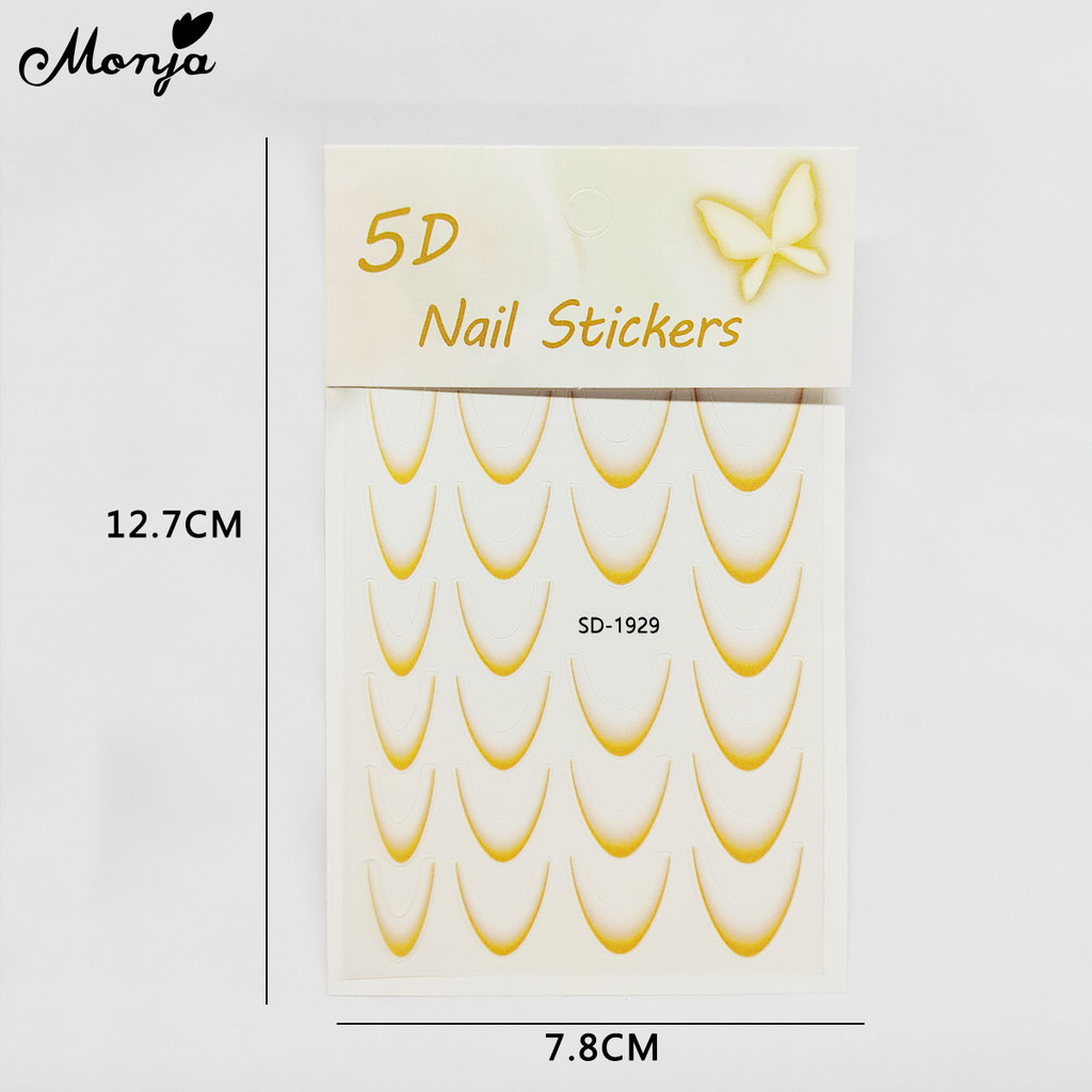 Monja สติกเกอร์นูน3D สติ๊กเกอร์ติดเล็บนูนสติกเกอร์เล็บที่มีสีสันกาวด้วยตนเองเล็บตกแต่งเล็บ - รูปที่ 7