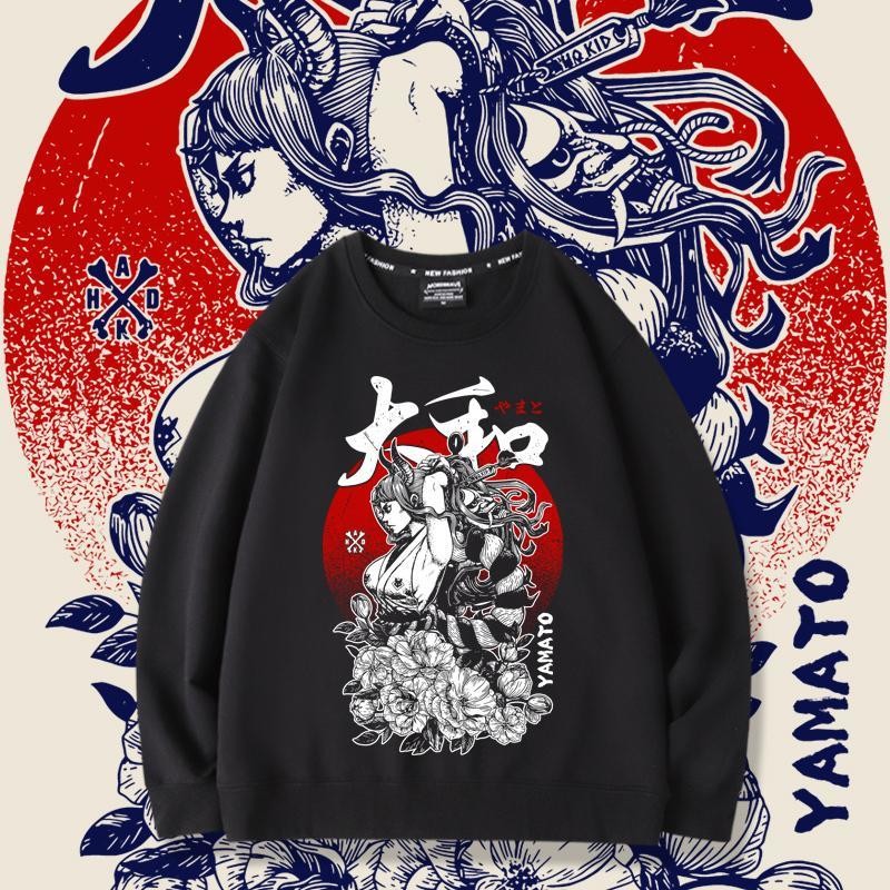 2024 Yamato และ Luffy Hoodie สําหรับเด็กเด็ก One Piece อะนิเมะเสื้อกันหนาวแขนยาวลําลอง