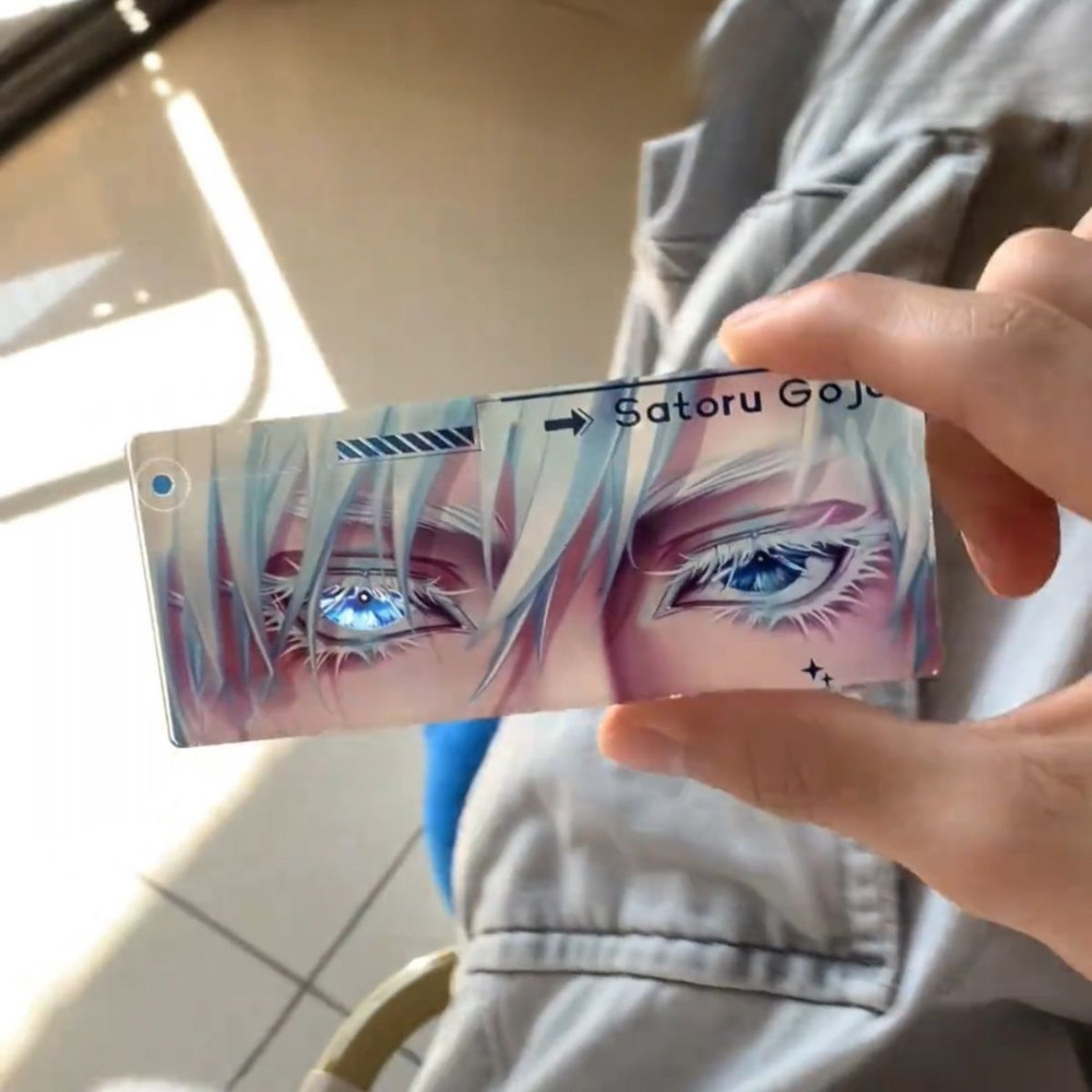 Jujutsu Kaisen Satoru Gojos Eye of Heaven คอลเลกชันอุปกรณ์ต่อพ่วงสะท้อนแสงกระเป๋าพวงกุญแจจี้ของขวัญ