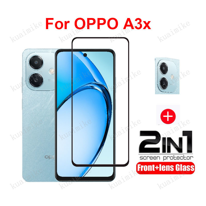 ฟิล์มกระจกนิรภัย ป้องกันหน้าจอ แบบด้านหน้า และด้านหลัง สำหรับ OPPO รุ่น A3x A3 Pro A60 A18 A38 A77 A77s A57 2022 Reno12 11 10 Pro Plus 12F 11F
