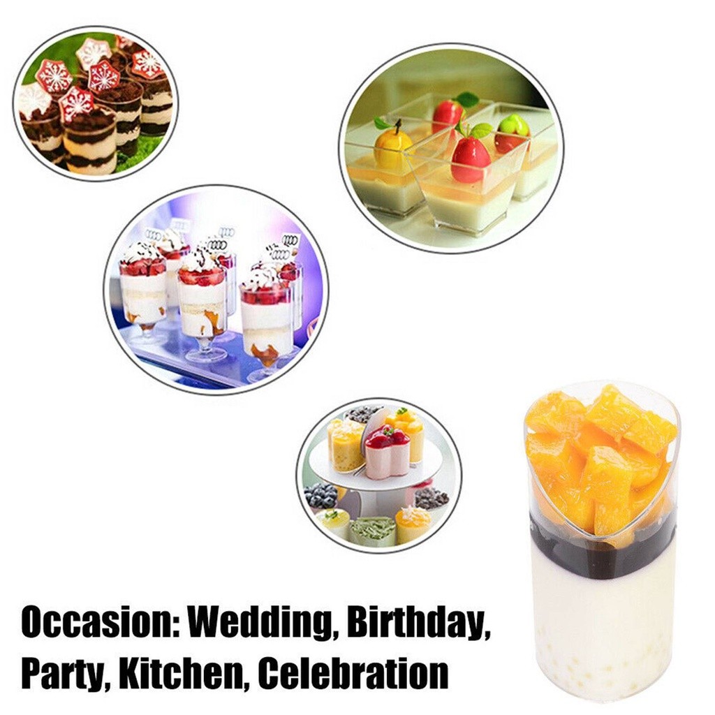 65ml แก้วน้ําพลาสติกใส ขนาดเล็ก แบบใช้แล้วทิ้ง 10 ชิ้น แก้วเปค Teardrop Plastic Cup - รูปที่ 2