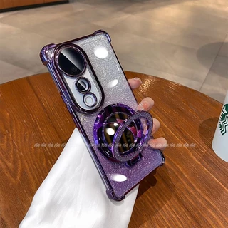 เคส Vivo V60 V70 V50 5G V40 V50 Lite V70 FE Y200 Y39 V30 V29 5G เคส Vivo V40 V30 Pro เคสใสเยลลี่กันกระแทกเคสแวววาวหรูหราพร้อมกล้องเลนส์ฝาครอบป้องกันกระจกแต่งหน้าที่วางโทรศัพท์ขาตั้งโทรศัพท์