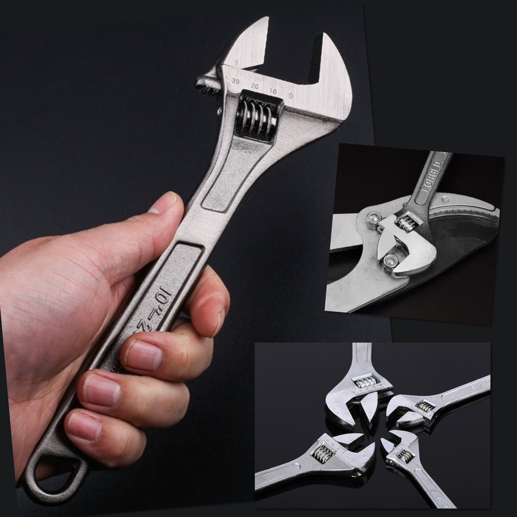 💕 ประแจ เลื่อน ประแจปากเลื่อน ขนาด 6 8 10 12 15 18 24 นิ้ว ปรับเลื่อนปากได้ ขันใต้อ่าง สายน้ำดี ท่อซิงค์ อุปกรณ์ช่าง 💕 - รูปที่ 4