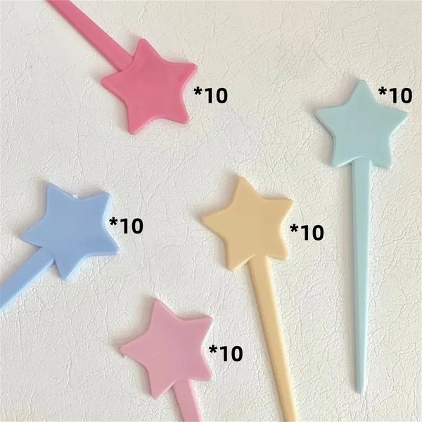 Steve 50 ชิ้นดาวที่มีสีสันผลไม้ Picks ความงาม Kpop ยิง Props