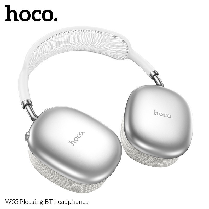 Hoco W55 หูฟังบลูทูธ ใช้งานนาน 90 ชม. ระบบ BT 5.4 / Aux 3.5mm / TF Card คุณภาพเสียงดี HiFi Audio หูฟังครอบหู hc3