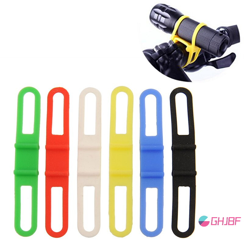 Ghjbf] Cycling Light Holder Handlebar Silicone Strap Band Phone Fixing Elastic ศเดิมนนคอเต่า ม
