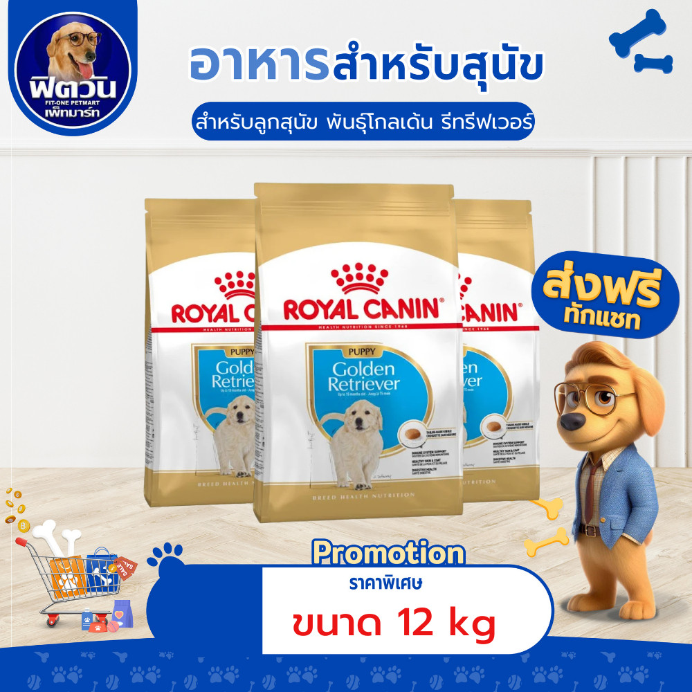 ROYAL CANIN-Golden Retriever Puppy ลูกสุนัข ขนาด 12 กก.{อาหารสุนัขเม็ด}