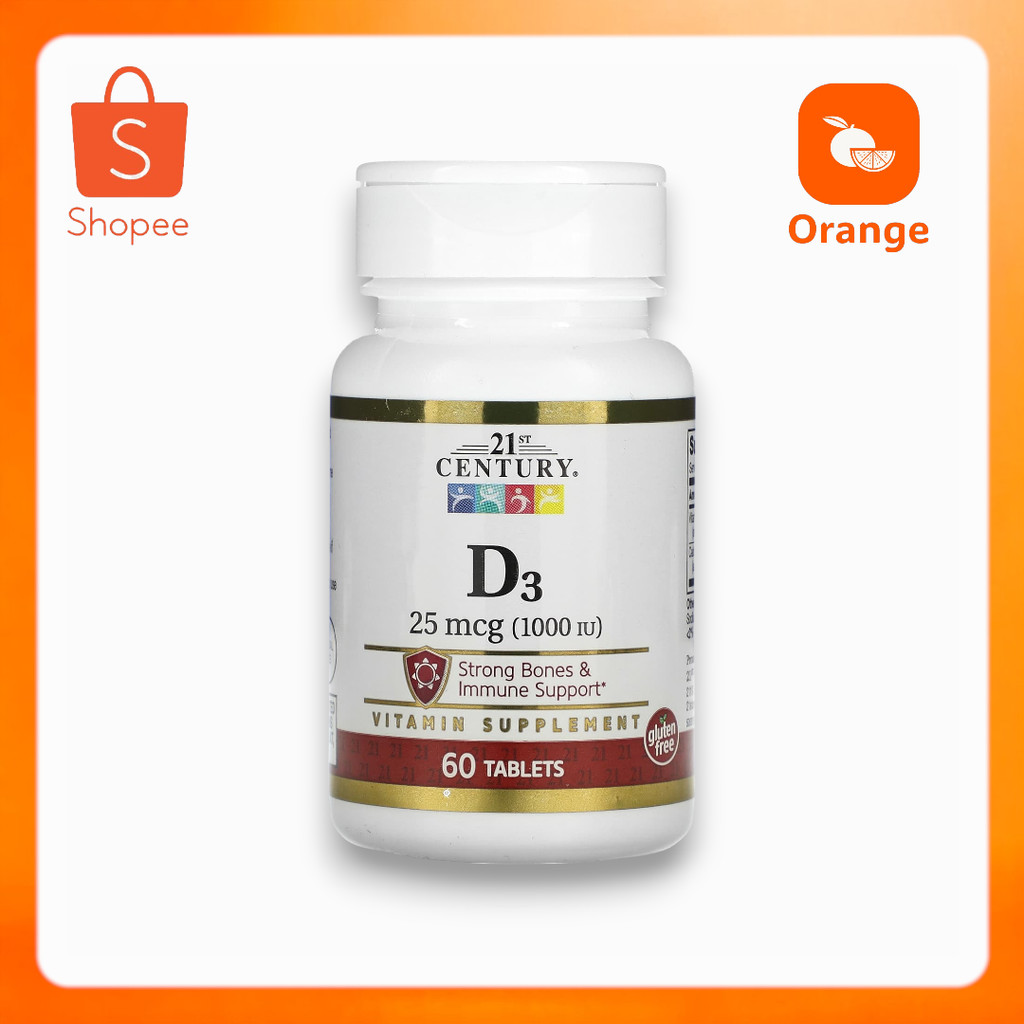 21st Century, D3, 25 mcg (1,000 IU), 60 Tablets