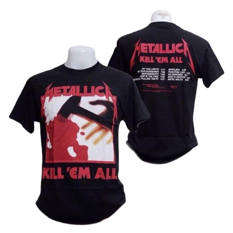 HOt การจัดส่งที่รวดเร็วเสื้อวง METALLICA ลาย KILL ME ALL TRACKS (2017) ลิขสิทธิ์แท้ UK