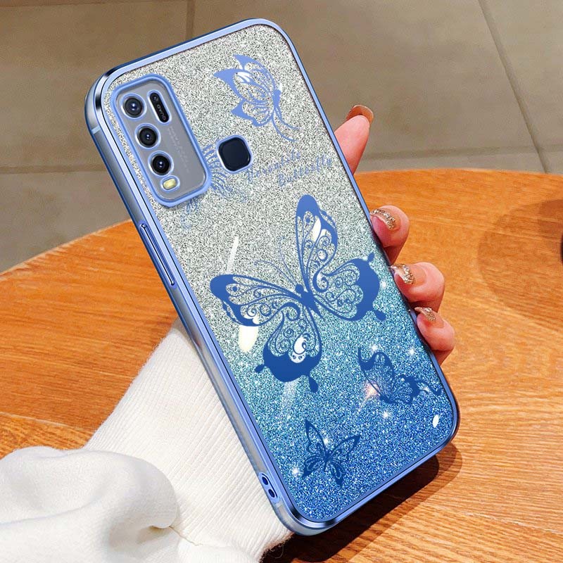 ปลอกสําหรับ Vivo Y50 Y30 Y30i 1935 1938 Dreamy Butterfly Shining Brightly กันกระแทกโปร่งใสเคสโทรศัพท์