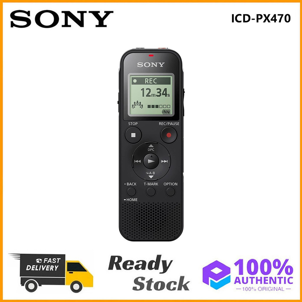 เครื่องบันทึกเสียงสเตอริโอดิจิตอล Sony ICD-PX470 ดั้งเดิม 4GB ICD PX470