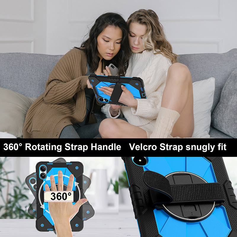 สําหรับ Redmi Pad Pro 12.1 2024 Xiaomi Poco Pad 12.1 นิ้ว 360° ฝาครอบขาตั้งที่จับหมุนได้ เคสกันกระแทกสําหรับงานหนักพร้อมสายคล้องมือ - รูปที่ 4