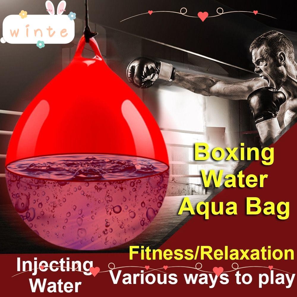 WINTE Aqua Punching Bag, Boxing Practice Red Boxing Water Aqua Bag, Heavy Duty PVC Hanging Heavy Pun