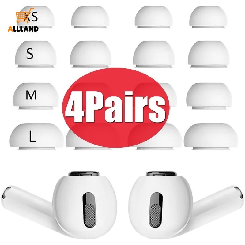 4 คู่ ซิลิโคนอ่อนนุ่ม ที่อุดหูกันลื่น สําหรับ Apple AirPods Pro 1 2 อุปกรณ์เสริมหูฟังสากล