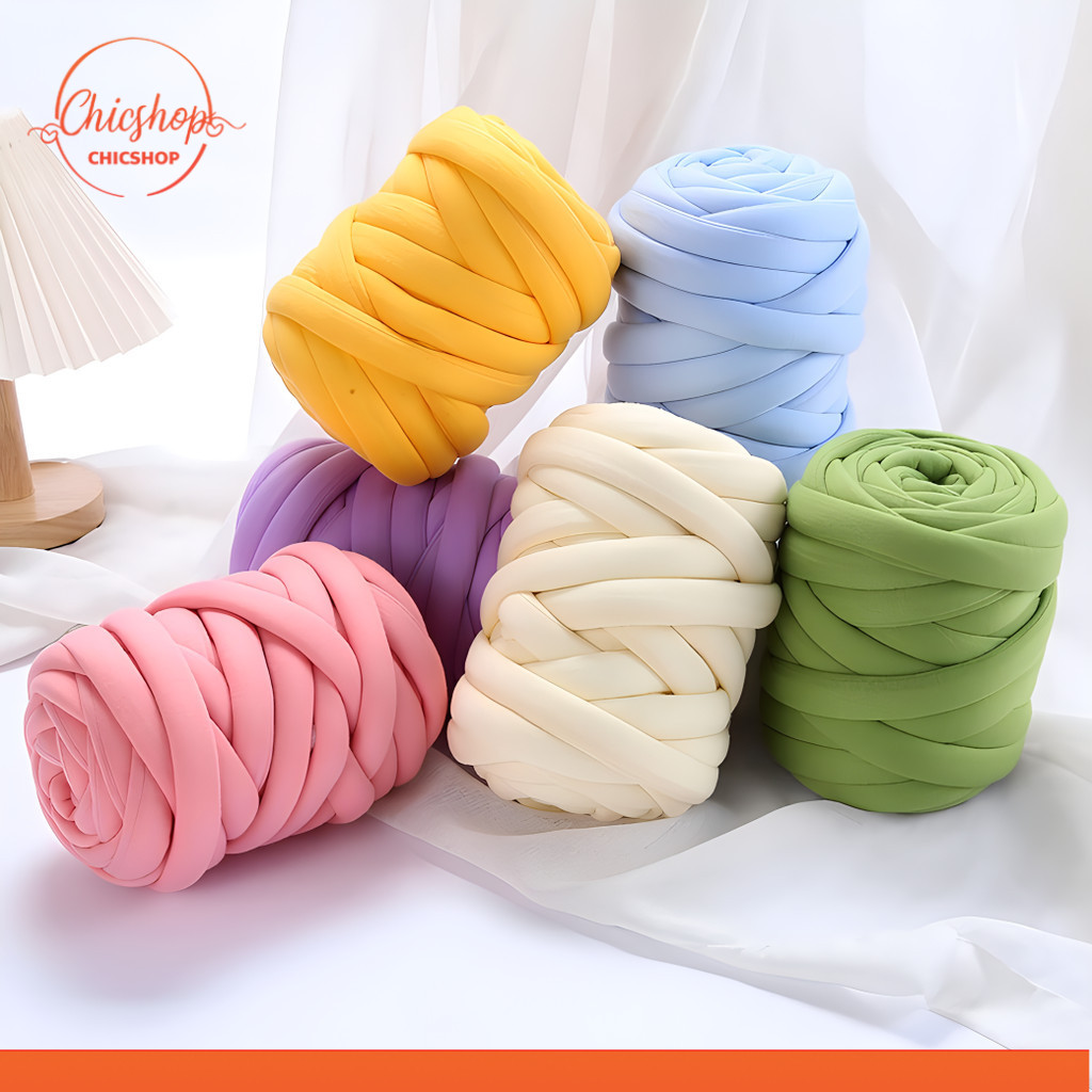 chishop ไหมพรมเส้นใหญ่ หนา นุ่ม สำหรับการถักโครเชต์ เส้นด้ายไหมพรม DIY