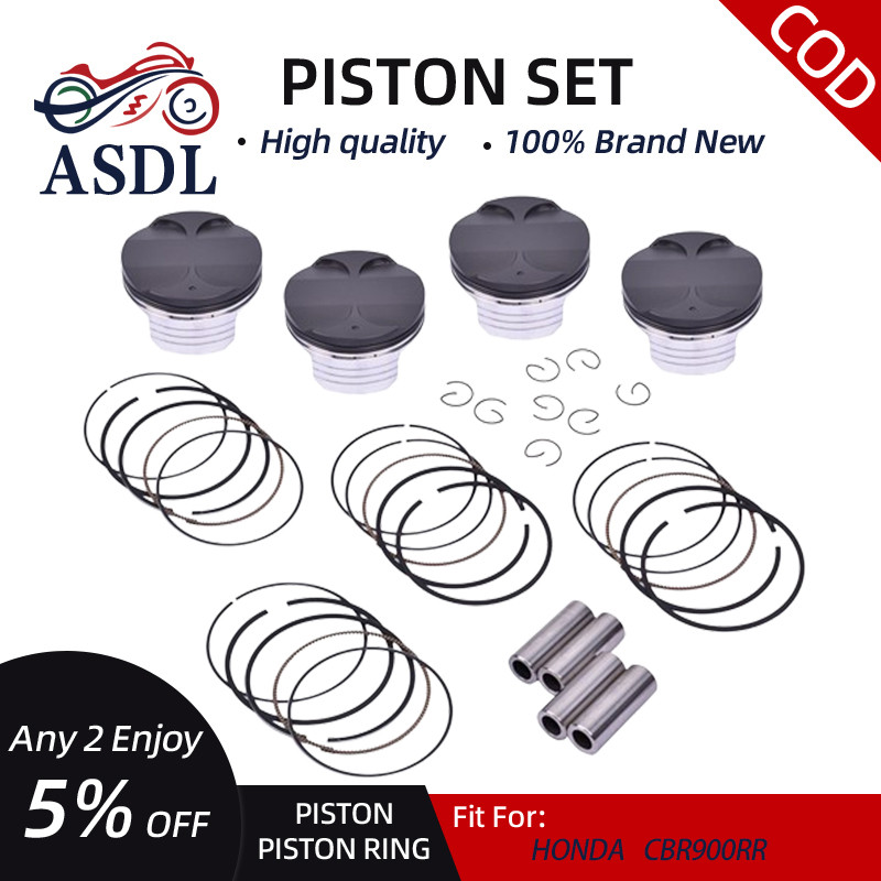 Asdl 4 ชุดแหวนลูกสูบ STD 75 มม.75.25 มม.75.5 มม.75 มม.76 มม.STD ~ + 25 + 50 + 75 + 100 สําหรับ HONDA
