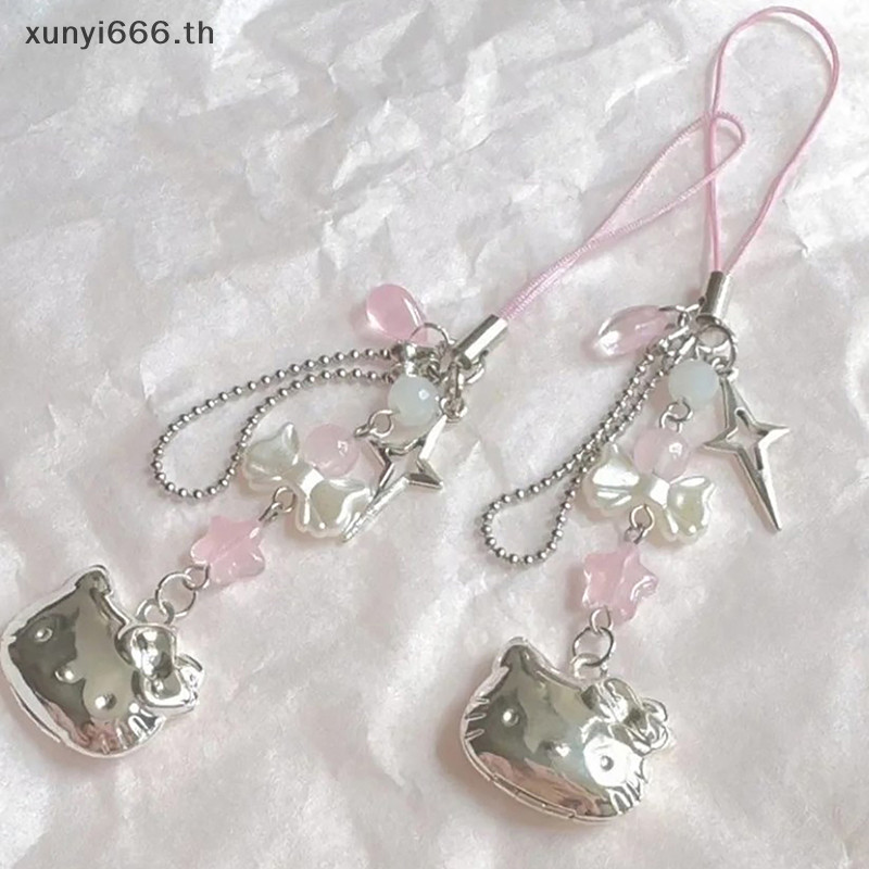 SANRIO อุปกรณ์เสริมกระเป๋า # ใหม่ ซานริโอ สวัสดี คิตตี้ หวานโทรศัพท์โซ่กระเป๋าเป้สะพายหลังจี้พวงกุญแจอุปกรณ์ ไอโฟน อิน สาวการ์ตูนของเล่นของขวัญสําหรับแฟน .