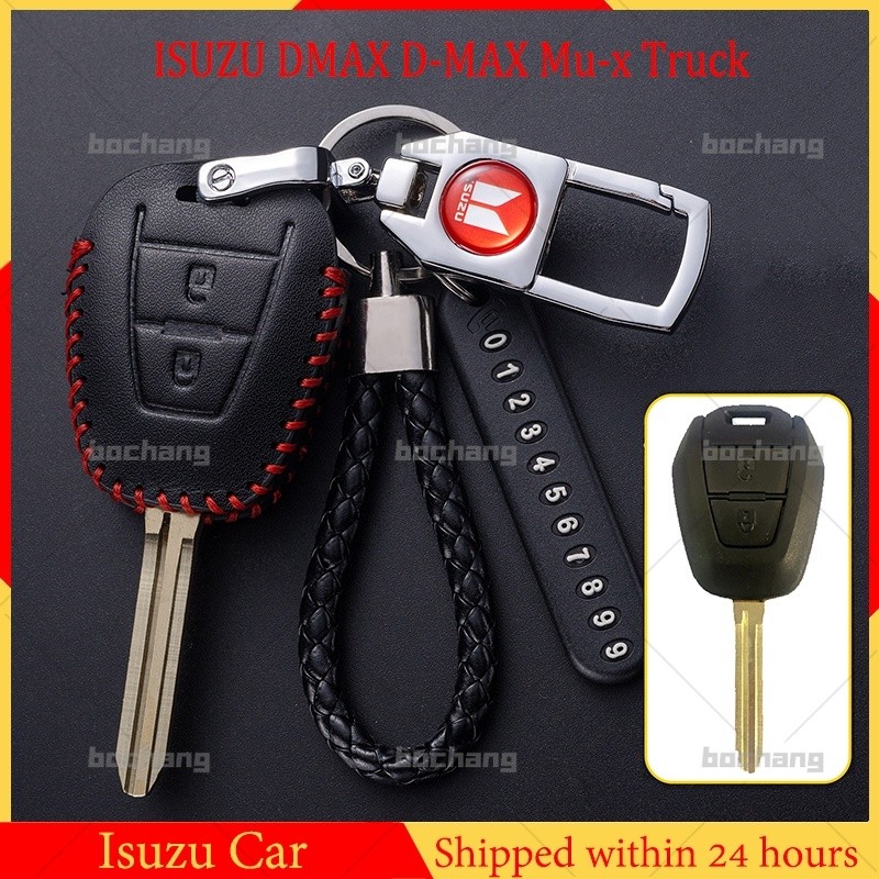 ฝาครอบ Kunci ISUZU DMAX D-MAX Mu-x รถบรรทุกกุญแจรีโมทซองหนังอุปกรณ์เสริมพวงกุญแจ