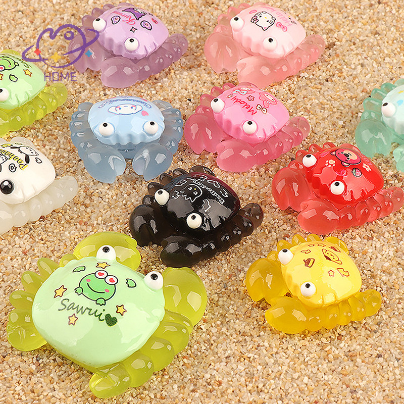 [mayhome] Luminous Crab Miniature Figurines ตกแต่งสวนน่ารัก Micro เรืองแสงใน Dark ตกแต่งบ้านเรืองแสงในเวลากลางคืนเครื่องประดับโต๊ะ {TH}