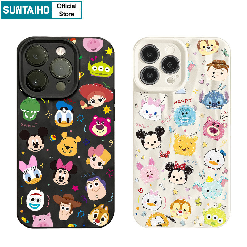 Suntaiho ความงามน่ารักปลอกการ์ตูนสัตว์รูปแบบเคสโทรศัพท์สําหรับ Iphone 15 14 13 12 11 Pro Max IP 7 8 Plus Iphon X Xs XR Xs Max Silicon Soft Premium กันกระแทกปกหลัง
