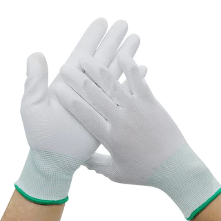 ถุงมือ PU เคลือบเต็มฝ่ามือ🧤12คู่ ยกแพ็ค ระบายอากาศได้ดี ถุงมือช่าง ถุงมือทำสวน กันลื่น ถุงมือไนล่อนถุงมือผ้า แบบ1แพ็ค