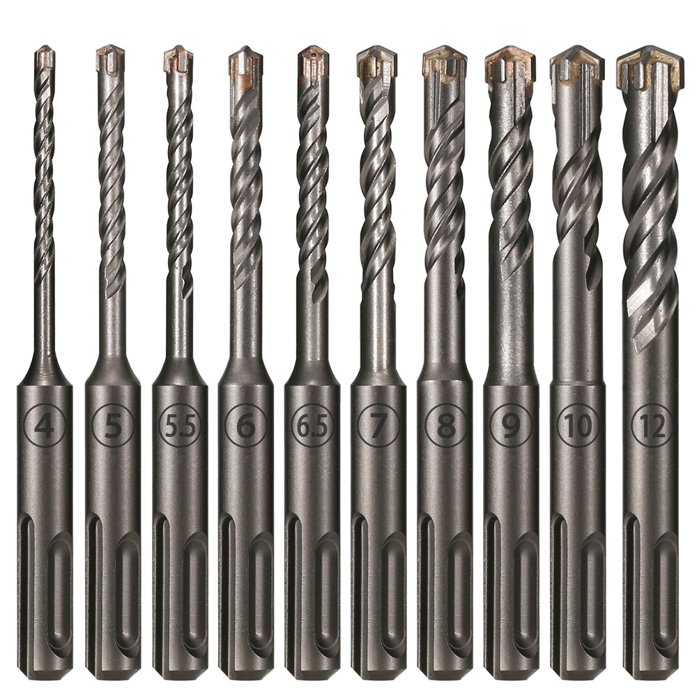 1 PC คอนกรีต SDS Plus 4-12 มม.บิต Cross หัวตัดคู่ auger ค้อน 110 มม.อิฐบล็อกค้อนไฟฟ้าอิฐบิต